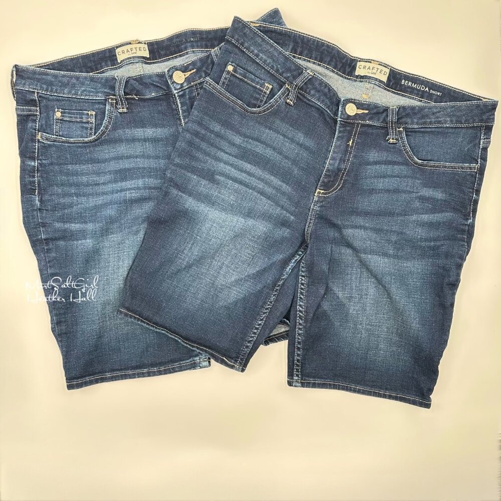 Crafted By Lee 2 Pair of Denim Bermuda Shorts Size 32